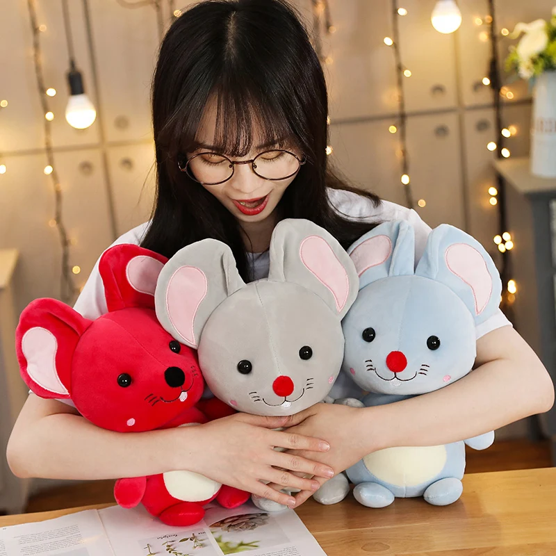 

Kawaii cute cartoon anime plush animal three-color rat king pillow doll car room decoration children's holiday gift