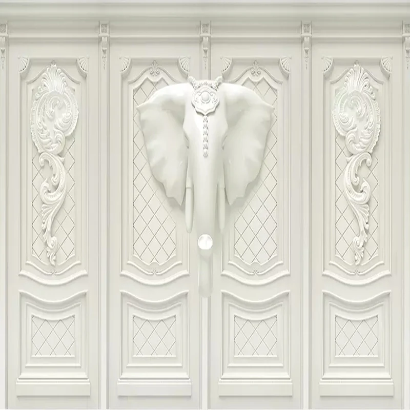 Прямая поставка 3D стерео рельеф слон вырезание узоры фото фрески обои