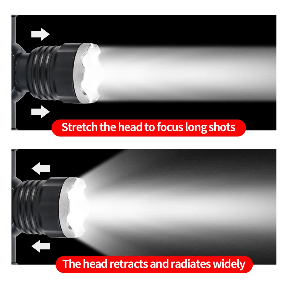 

GIJOE Rechargeable T6 Headlamp Zoom Fishing Headlamp Torch Outdoor Super Bright Headlamp Waterproof Camping Hunting Head Lamp