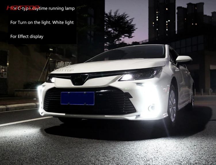 ABS черный дневной ходовой светильник Дневной светильник светодиодный для Toyota Corolla