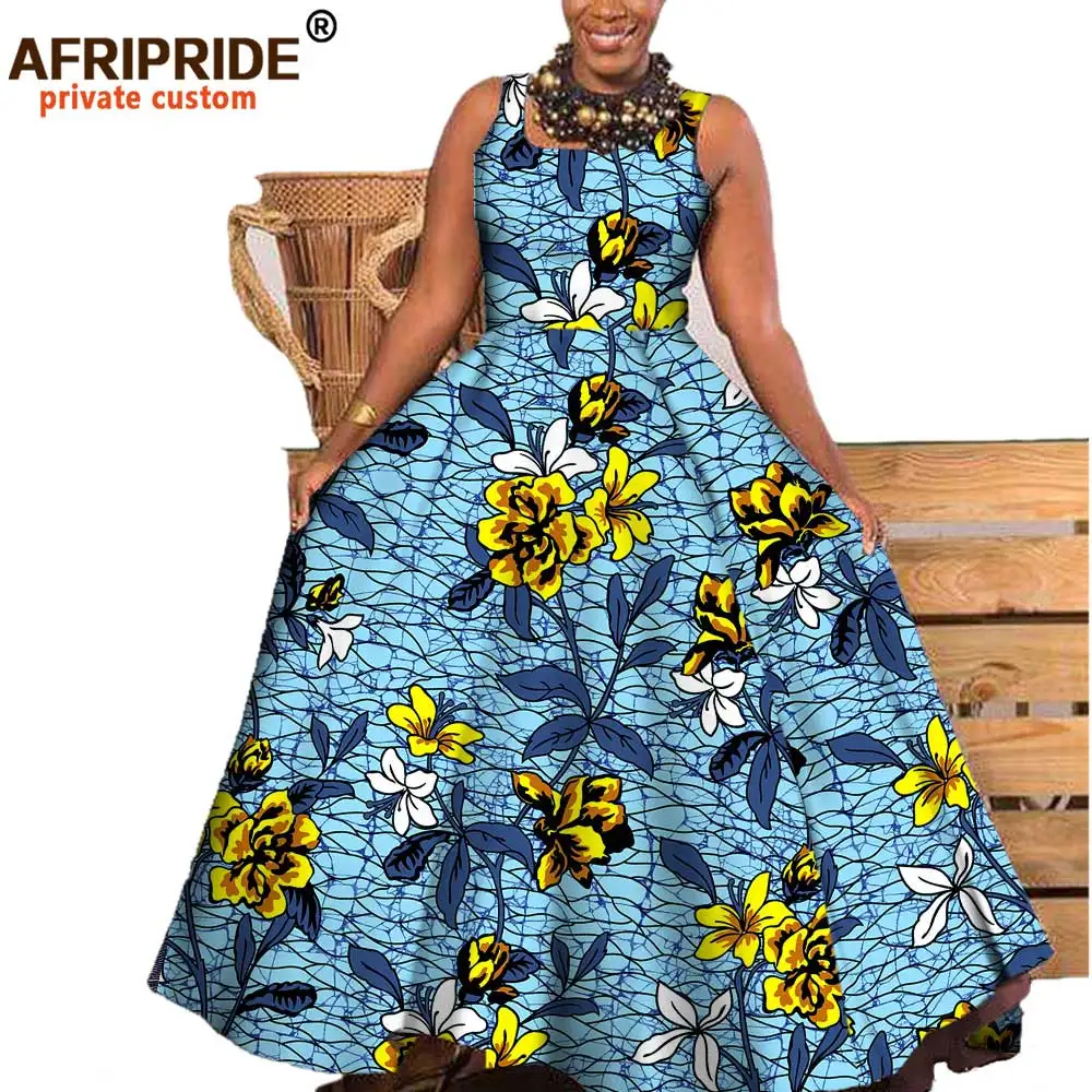 Afripride модное платье в африканском стиле для женщин сшитое на заказ хлопковое с