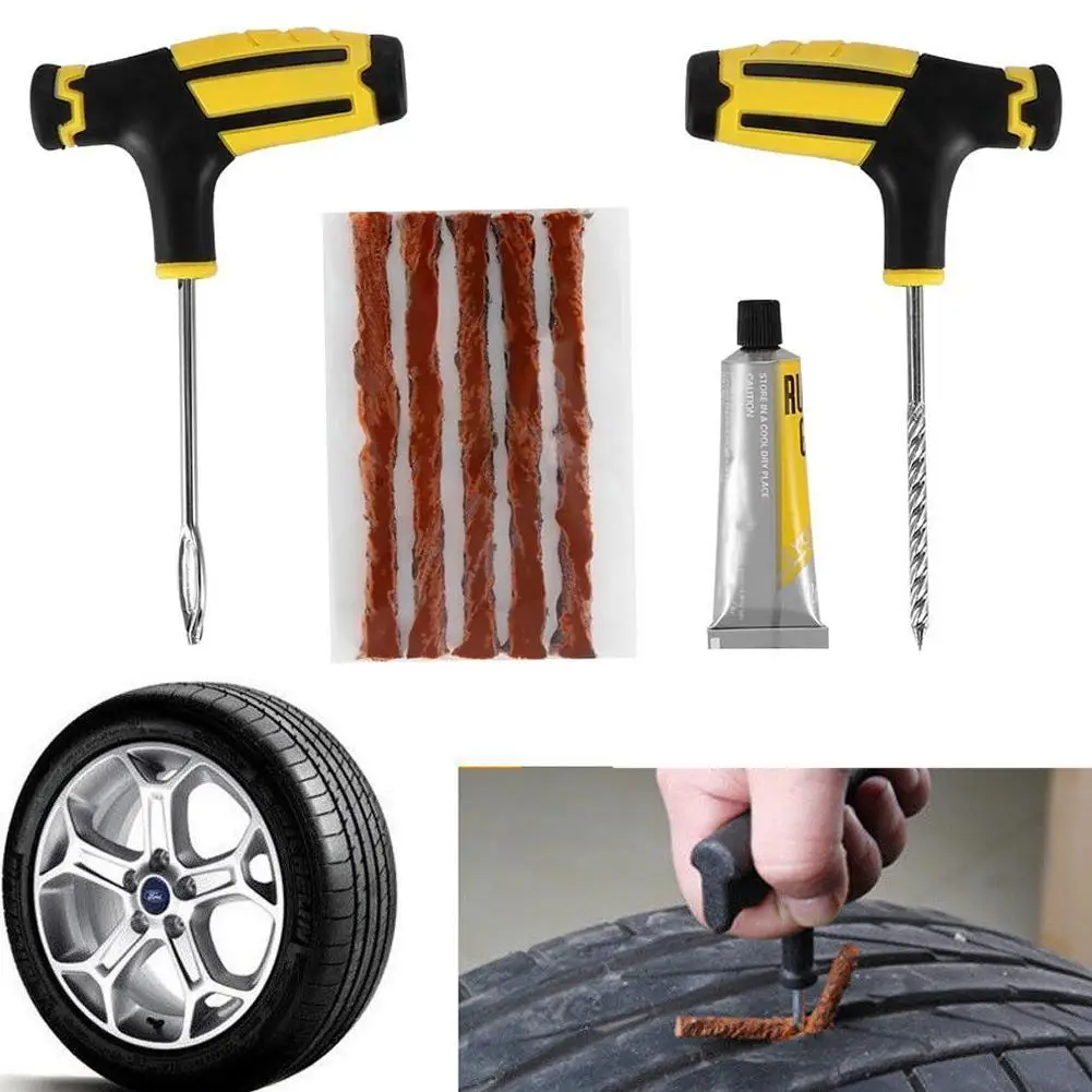 

Car Tire Repair Tool Kit Studding Tool Repair Tool Auto Set Kit Tubeless Auto Bike Puncture Accessories Tyre Plug M7C6
