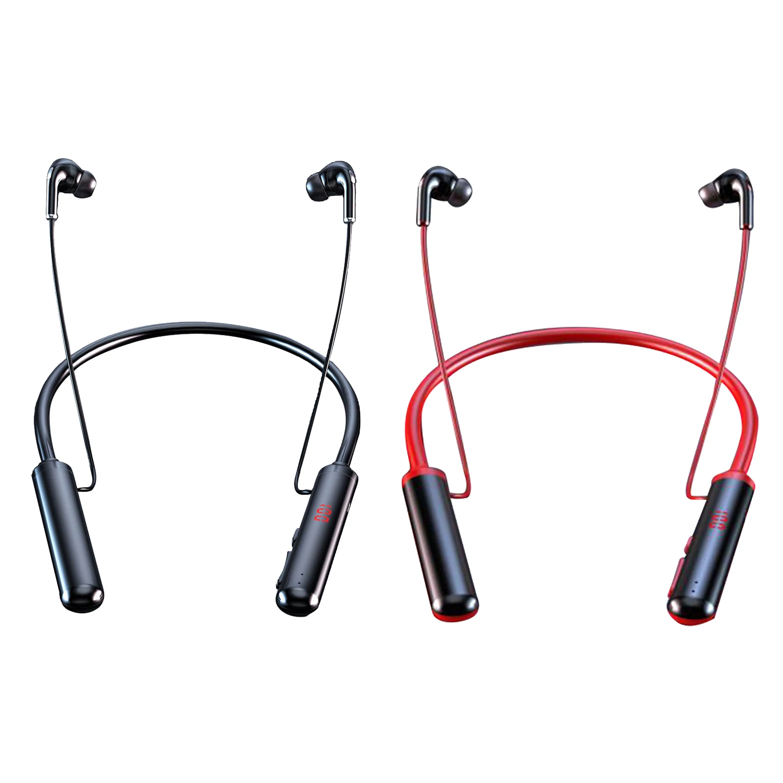 

Wireless Bluetooth Earphones Headphones for Sport Running LED Display Neckband Headphone Headset Noise Cancelling with Mic