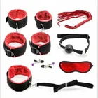 Набор для секс-бондажа, 7 шт., набор для взрослых игр, наручники, манжеты для ног, веревка с повязкой на глаза, эротические игрушки для пар, товары