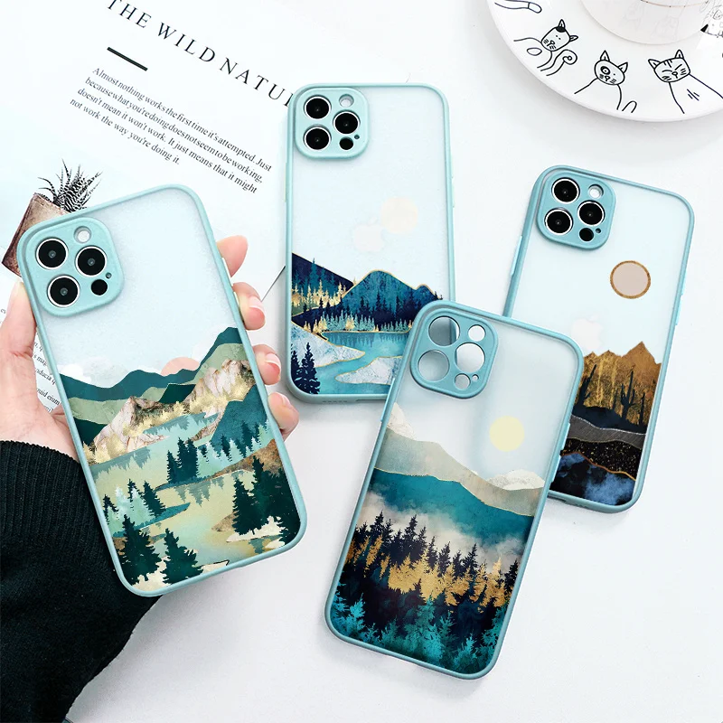 Чехол с изображением горного Пейзажа для iPhone 11 12 13 Pro Max Mini Sunset чехлы XS MAX X XR SE 2020 7 8 6