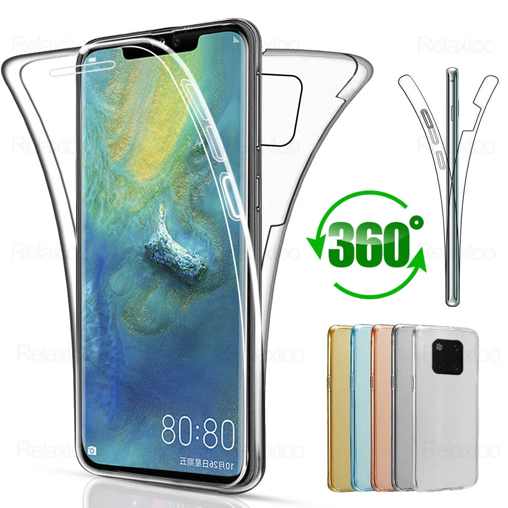 Двойной защитный чехол 360 для huawei mate 20 10 p20 pro lite мягкий силиконовый из ТПУ передняя