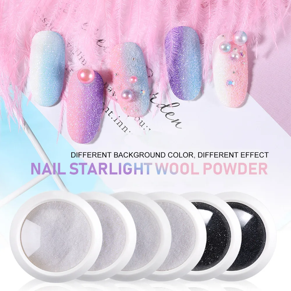 1 коробка лак для ногтей порошок шерстяной Сахар Конфеты Матовый хромированный