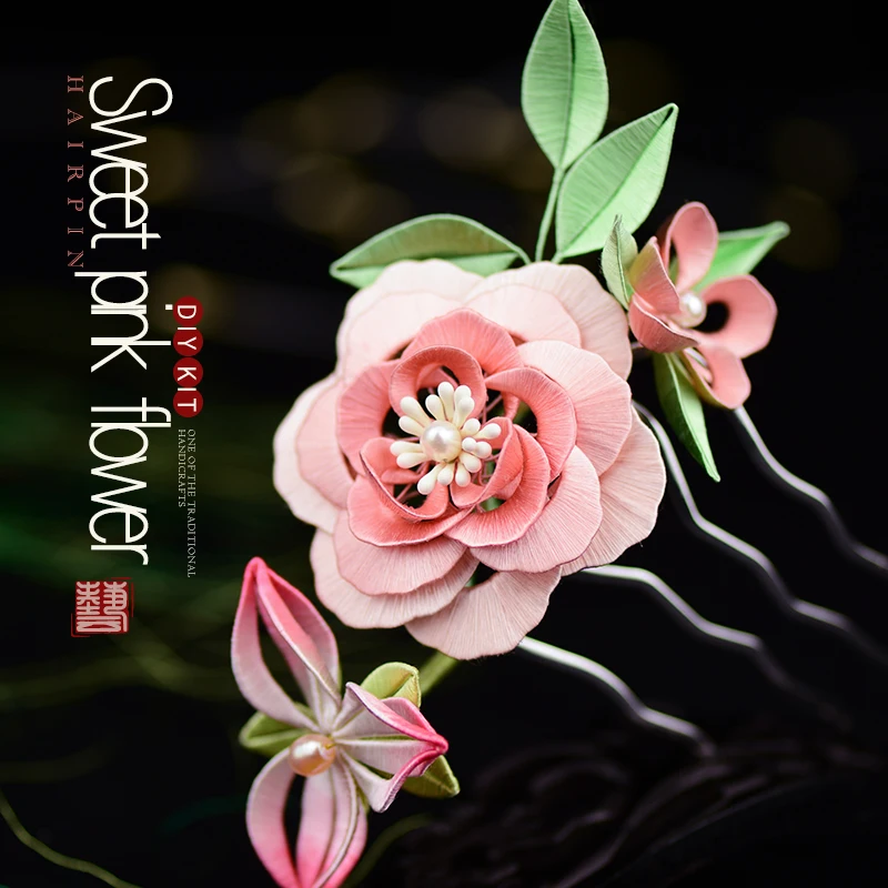 Заколка для волос с цветочной обмоткой сделай сам|Вышивка| |