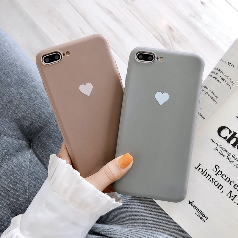 Матовый мягкий чехол для телефона из ТПУ с сердечком и зеленым Золотое любовное