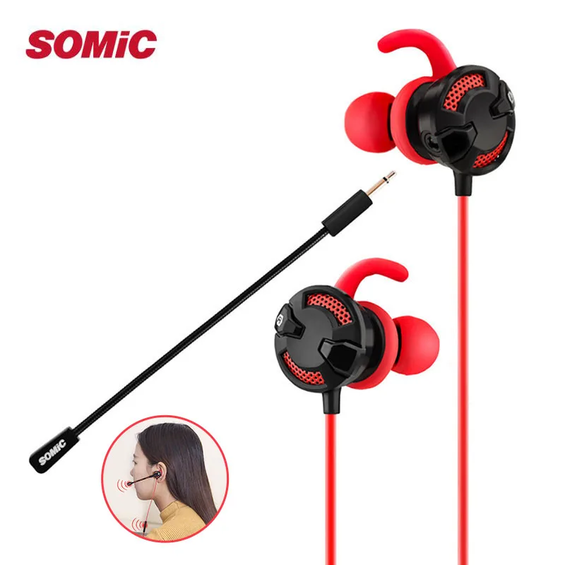 SOMIC In ear Интерфейс Ear проводные наушники с микрофоном HD вызова сабвуфер Спортивная
