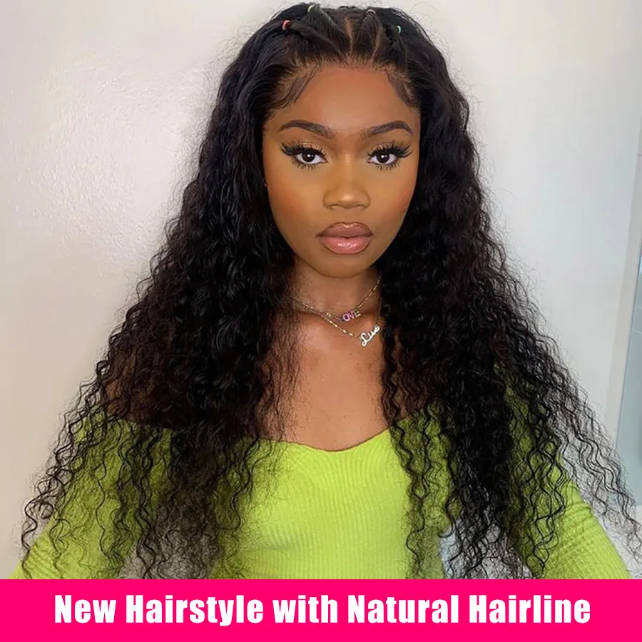 

HD Cheap Curly Human Hair Wig Kinky Curly 250 Density 13x4 Frontal Transparent Lace Wigs Brazilian Remy With Baby Hair For Women
