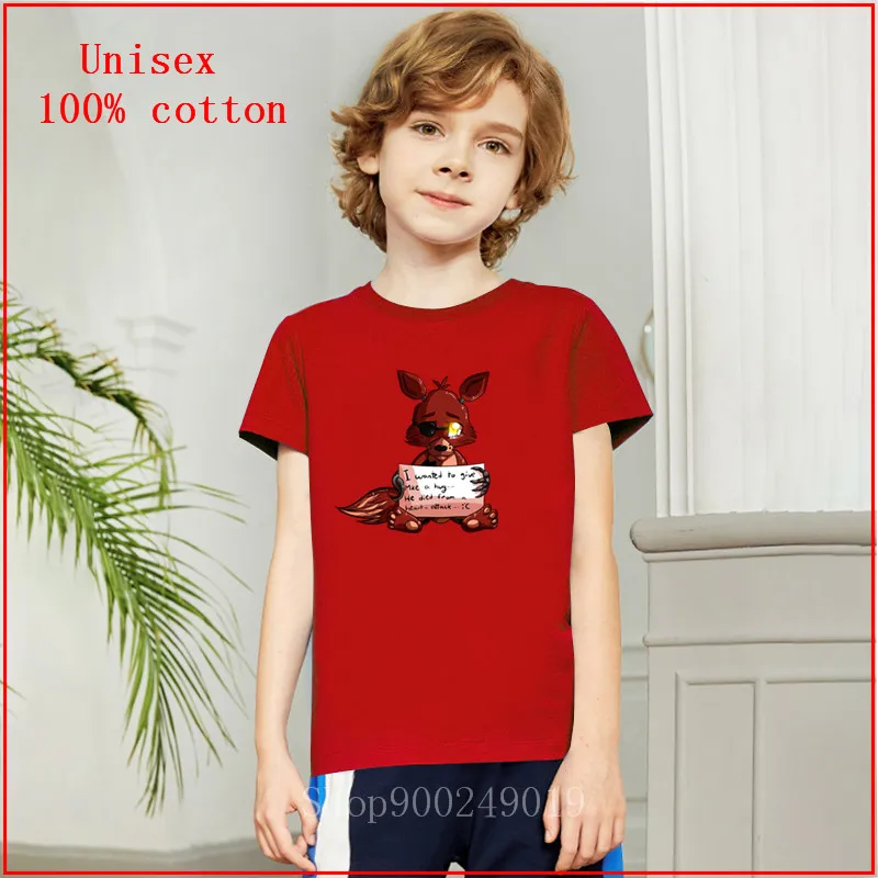 Новинка 2020 детская одежда футболка из чистого хлопка брендовая FNAF плюшевая Фокси