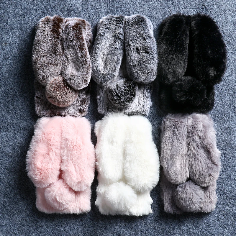 Hairy Cute Rabbit Phone Case For iPhone X XS MAX XR 6 6S 7 8 Plus Silicone Soft TPU Back Cover Coque for 11 Pro Max |