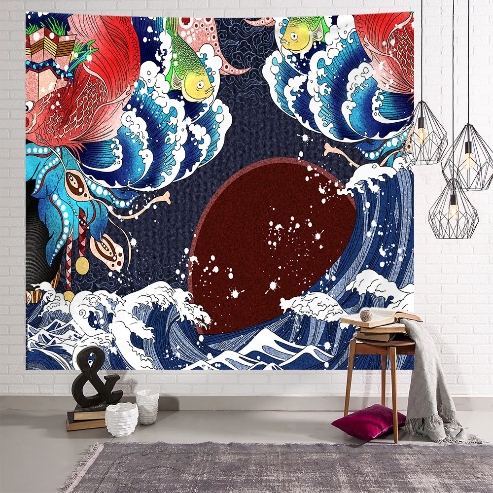 Гобелен для серфинга в японском стиле укиё-э канагава ретро коврик сна Харадзюку