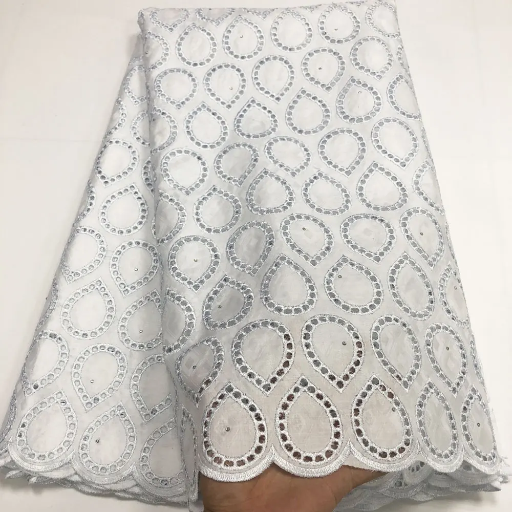 

African bazin riche fabric swiss voile lace White african lace fabric bazin brode 2.5yards swiss lace fabric for dress CP007