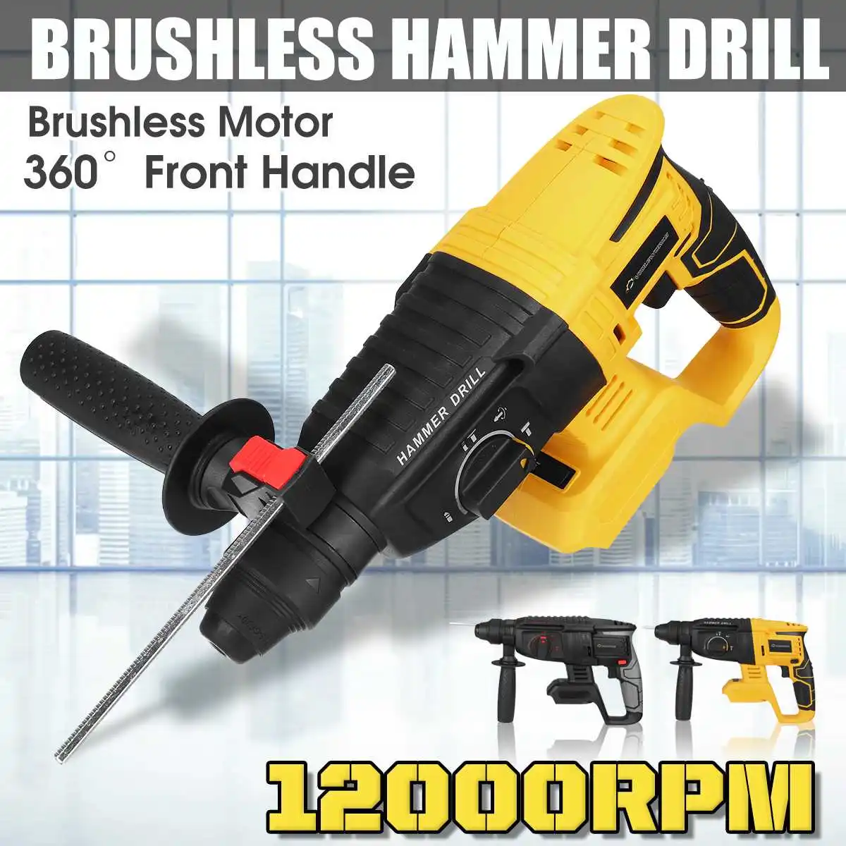 

1350W Rechargeable Brushless Cordless Rotary Hammer Drill Impact Function Electric Hammer Impact Drill For 18V Makita Battery