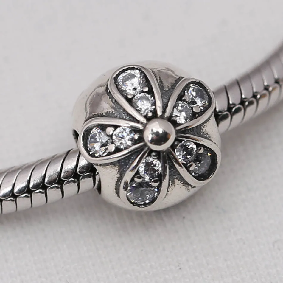 Аутентичные S925 сделай сам ювелирное изделие Dazzling Daisies Подвески fit Pandora браслет |