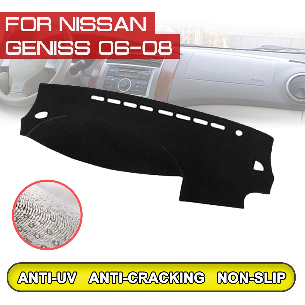 

for Nissan Geniss 2006 2007 2008 Car Dashboard Mat Anti-dirty Non-slip Dash Cover Mat UV Protection Shade