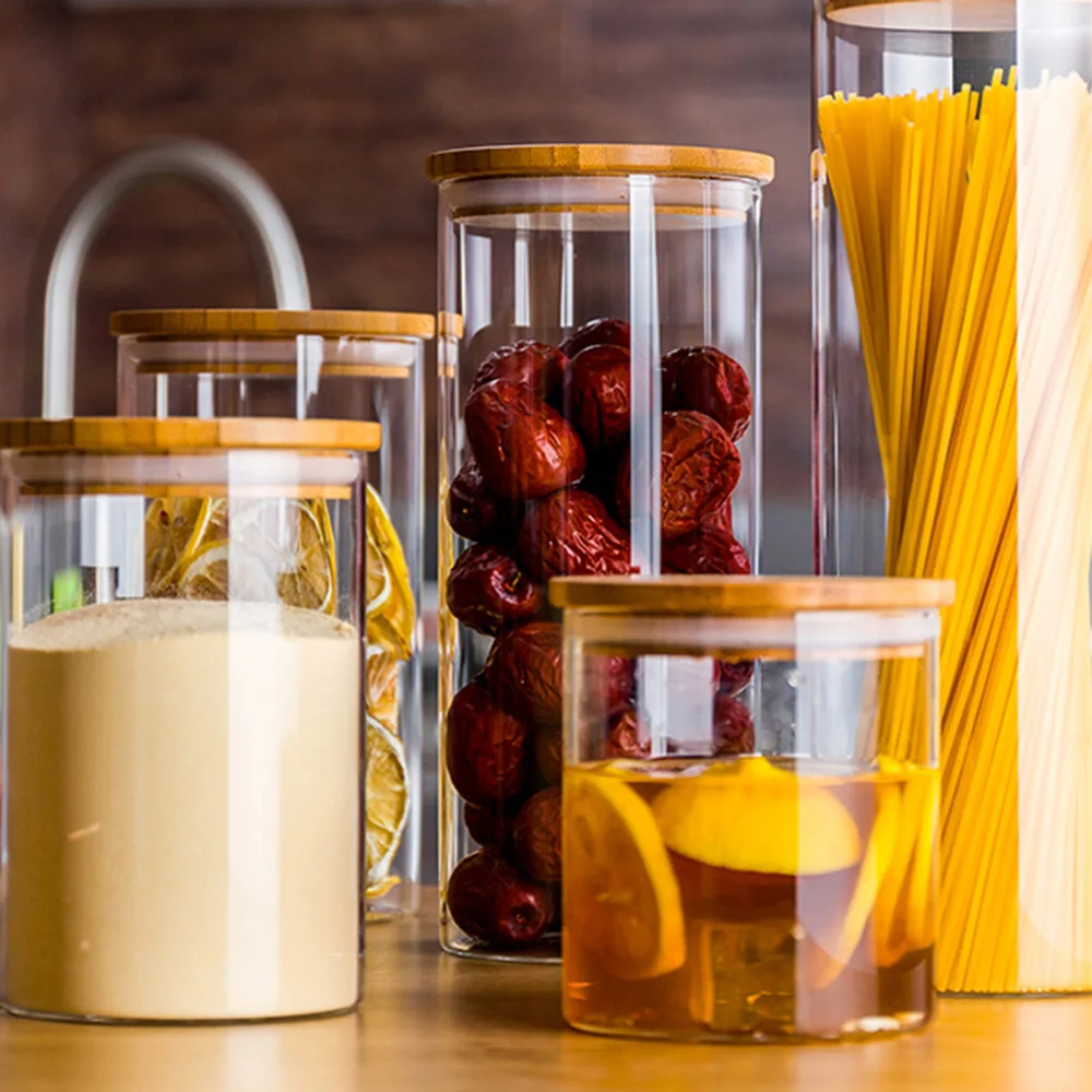 Емкость для хранения зерна 2/3 шт. прозрачная стеклянная бутылка с крышкой