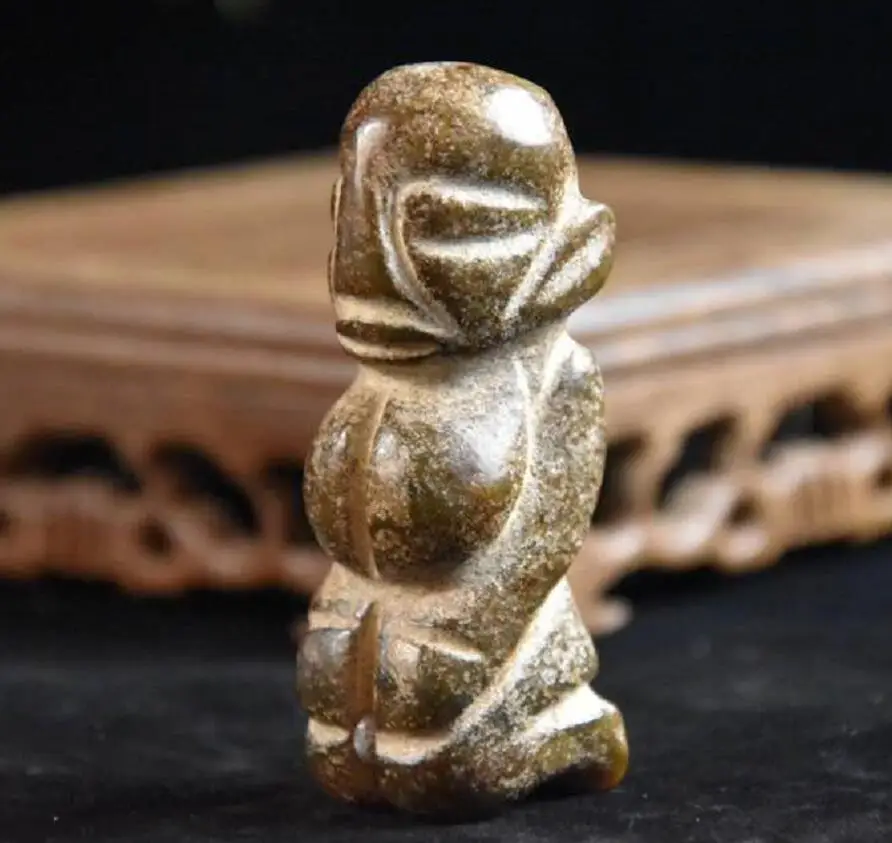 

Hongshan culture archaize black iron meteorite sculpture Hongshan people statue #6