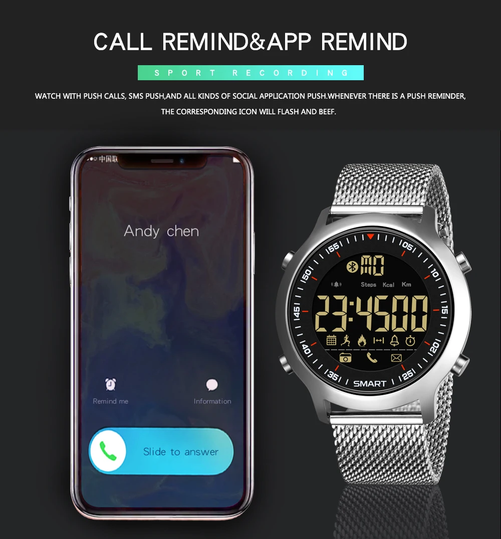 COXRY умные спортивные часы для мужчин IOS Android цифровые часы Bluetooth умные часы человек Шагомер Фитнес браслет спортивные часы