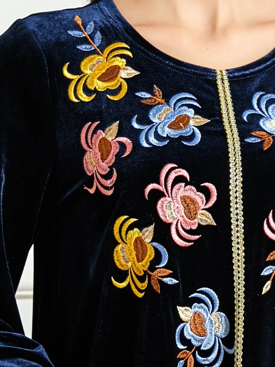 Мусульманское платье женская мусульманская одежда бархат Абая кафтан кимоно