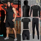 Мужские комплекты для бега, спортивная одежда для фитнеса, Компрессионные спортивные костюмы для бега, спортивные костюмы, тренировочные мужские трико, спортивные штаны