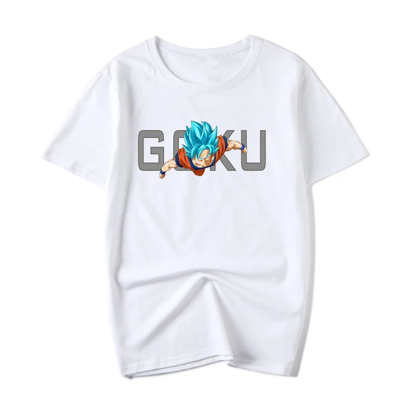 Dragon Ball Z Goku Мужская футболка белого цвета Повседневная с принтом Харадзюку