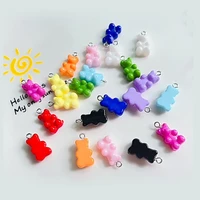 10pcs colorful gummy bears pendants charms for jewelry making diy necklaces bracelets earrings resin gummy bears charm pendant