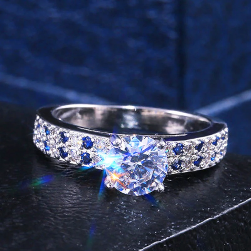 Обручальные кольца с цирконом для женщин цвет розового золота женские