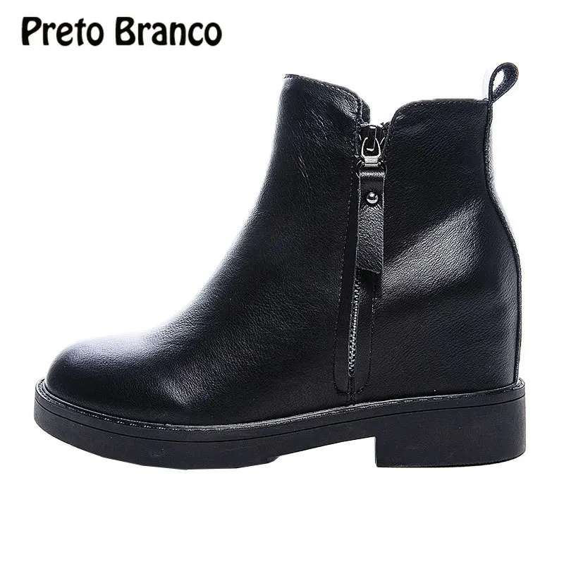 Женские ботинки из натуральной кожи до щиколотки на молнии повседневные новый