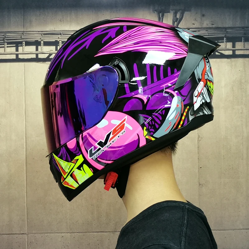 

Complete motorcycle mask, classic double lens racing helmet