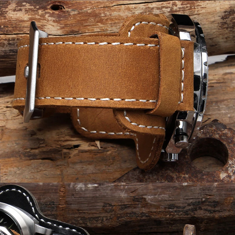 Fashion Sport Watchband High Quality Genuine Leather Watch Strap Band 20mm 22mm 24mm 26mm for Watch Accessories Wristband