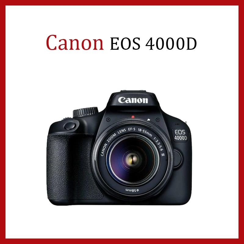 

Цифровая зеркальная фотокамера Canon EOS 4000D, с 3-кратным оптическим зумом, с фотообъективом диаметром 18-55 мм f/3,5-5,6 IS III