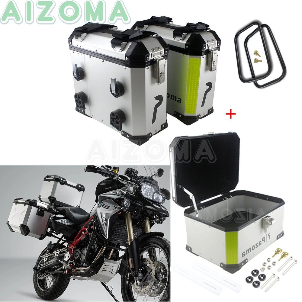 Алюминиевый Чехол для мотоцикла 72L sidecase Pannier + 36L Topbox универсальный BMW Suzuki GSXR Yamaha FZ