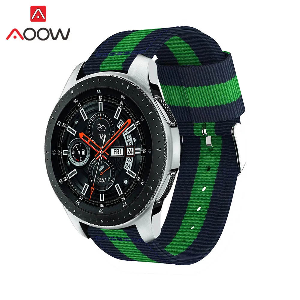 20 мм 22 мм нейлоновый холщовый ремешок для часов samsung Galaxy Watch Active 42 мм 46 мм спортивный ремешок браслет аксессуары для gear S3 S2