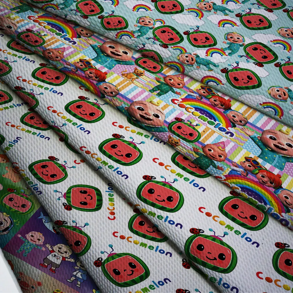 Ткань ливерпульная с текстурой пули 50 см * 140 мультяшный принт для платья