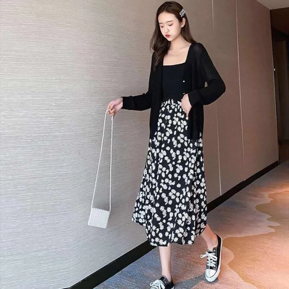 

Летняя винтажная юбка с цветочным принтом и оборками, кавайная летняя юбка с высокой талией, Корейская уличная одежда в стиле Харадзюку с об...