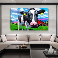 canvas painting prints and posters big size animal cow grassland wall pictures printed for living room decor posters and prints