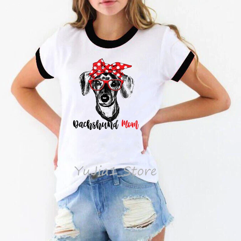 Футболка женская с принтом в винтажном стиле топ собакой и мамой хороший подарок