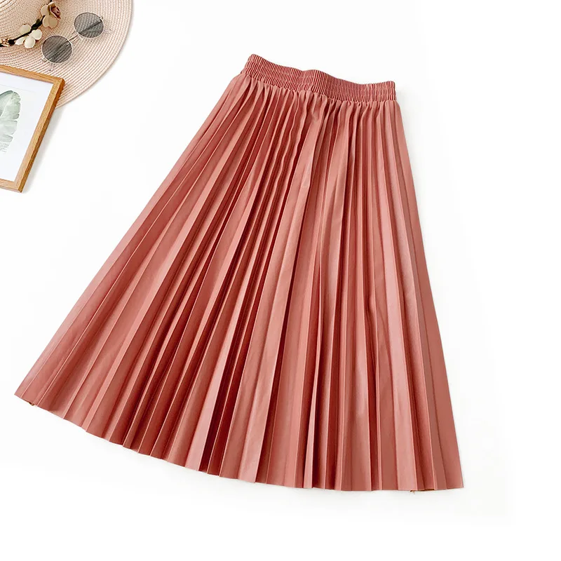 Женская длинная юбка трапеция облегающая универсальная из искусственной кожи с