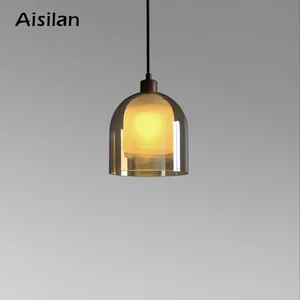 Скандинавские современные Лофт подвесной Стекло подвесной светильник светильники E14 светодиодный подвесные светильники для Кухня Ресторан Бар гостиная, спальня люстра потолочная люстра на кухню люстра в детскую