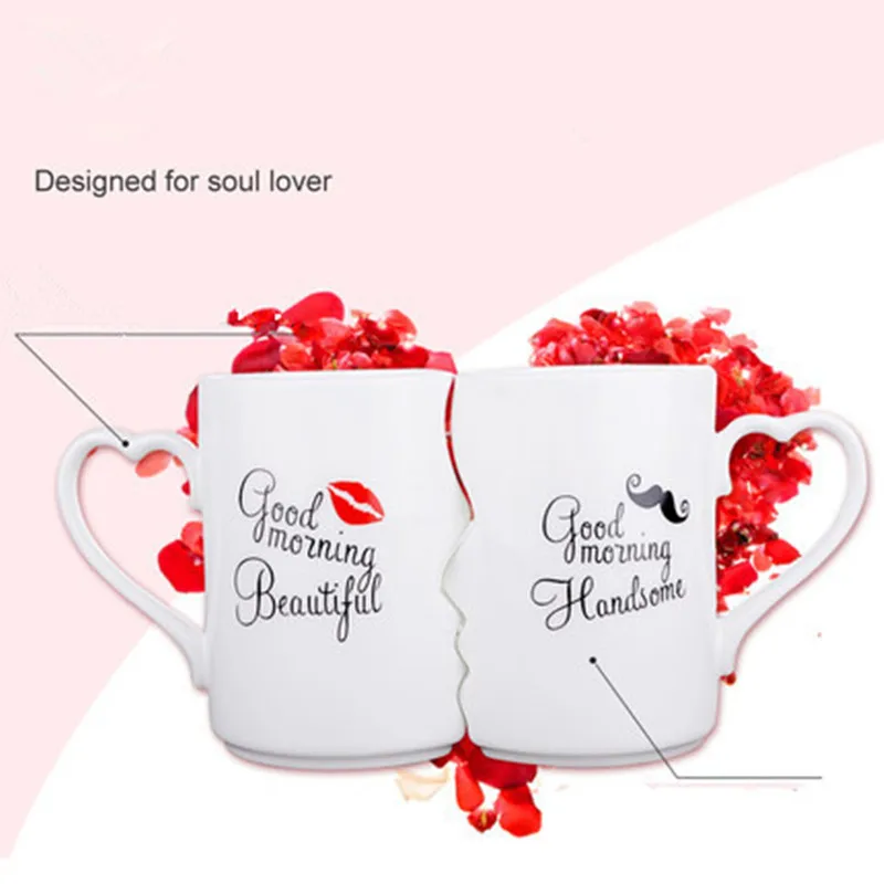 Креативный стиль кофейная чашка 2 шт./компл. парные чашки керамическая поцелуй