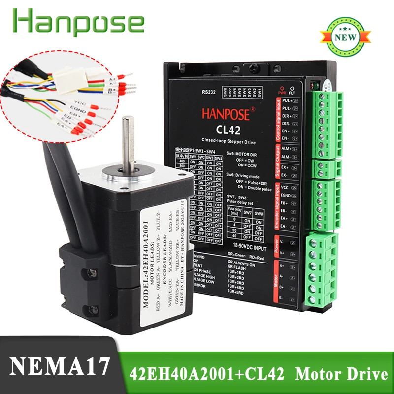 Гибридный шаговый Серводвигатель NEMA 17 42EH40A2001 2A 0.4N.M и CL42|Шаговый двигатель| |