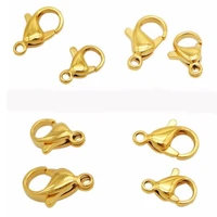20pcs grade a 304 stainless steel lobster claw clasps diy jewelry findings gold tonedull silver tone