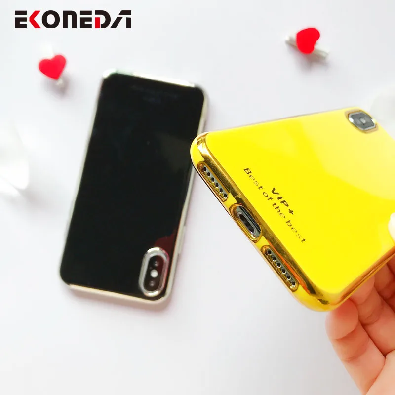 EKONEDA Карамельный цвет гальванический чехол для iPhone 7 Чехол Силиконовый мягкий XR X