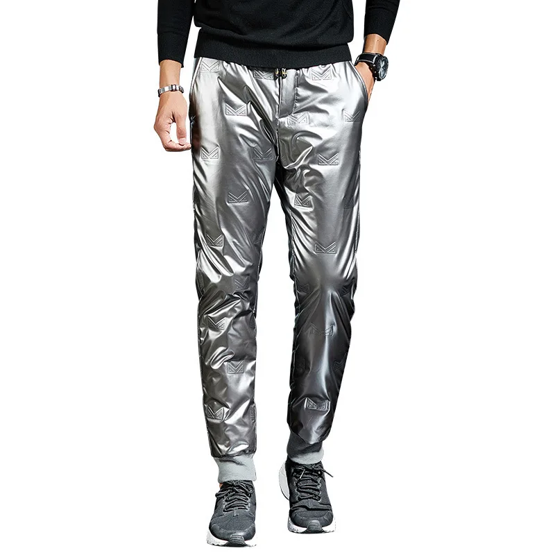 

wear to winter northeast outdoor sports bright face cold resistant white duck down trousers thickened warm cotton pants