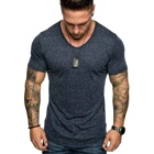 Мужская Повседневная футболка с коротким рукавом, модная уличная одежда с v-образным вырезом, 2020