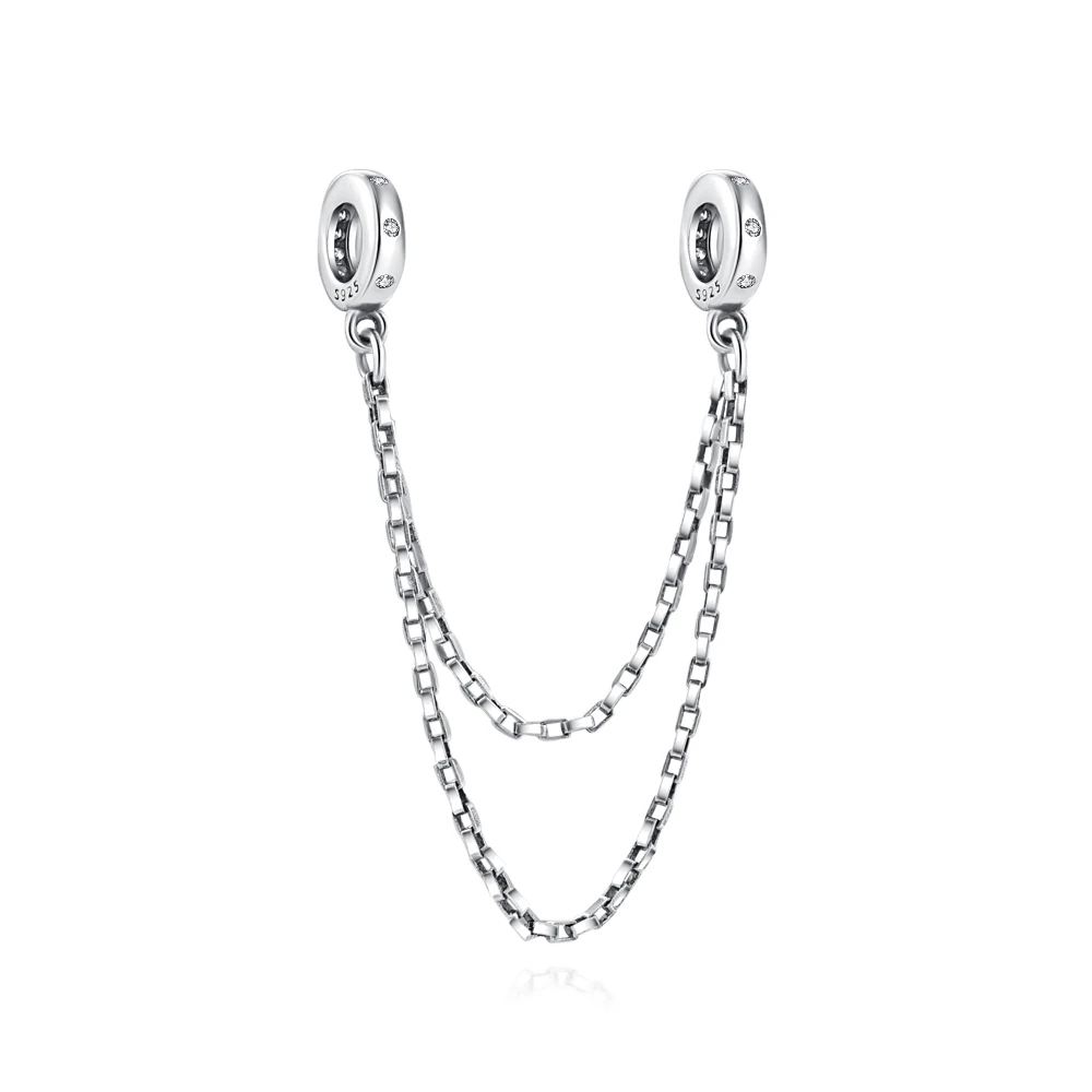 Цепочка женская из серебра 925 пробы с подвесками-шармами |