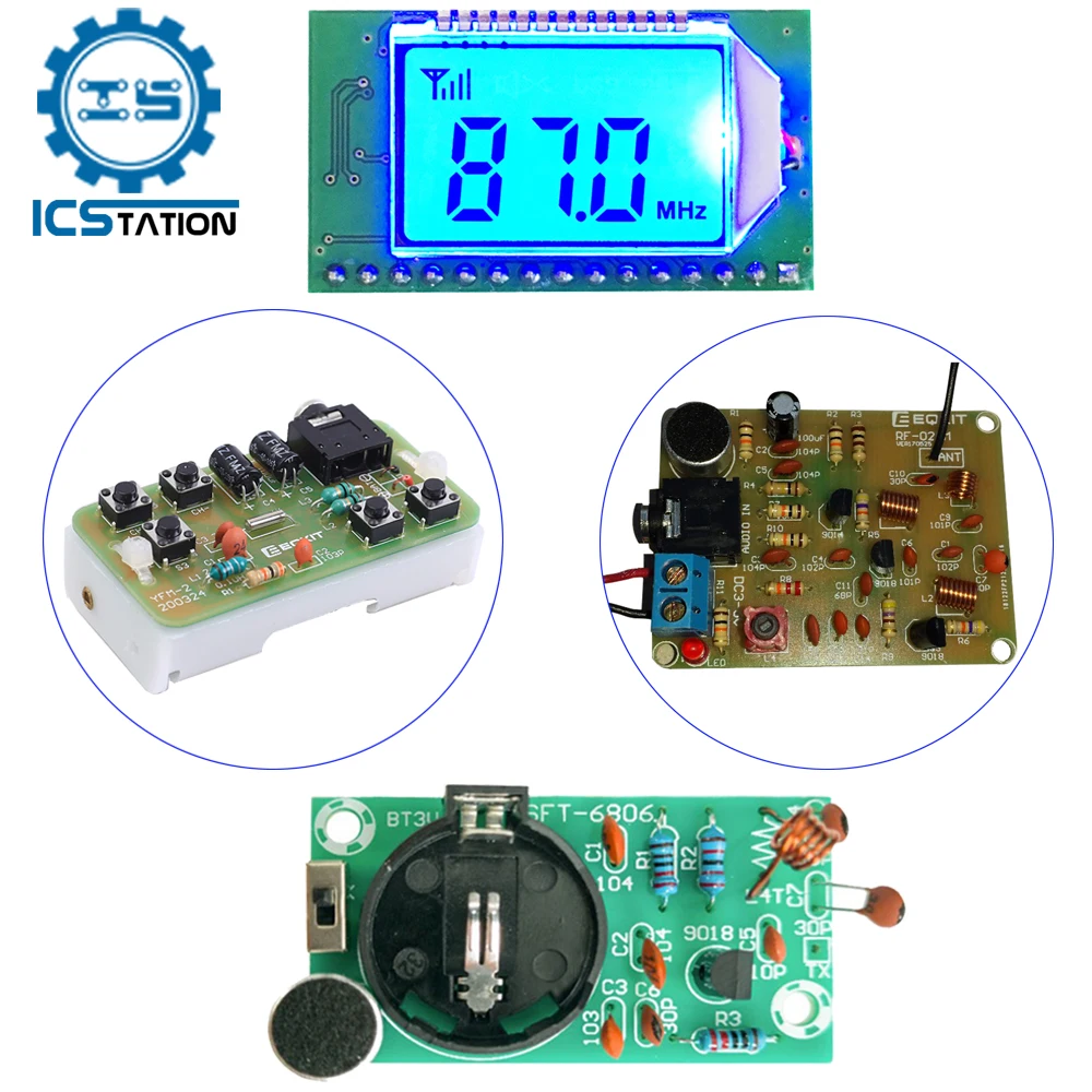 DIY Kit 87 108 МГц Стерео FM радио модуль приемника передатчика передатчик с микрофоном